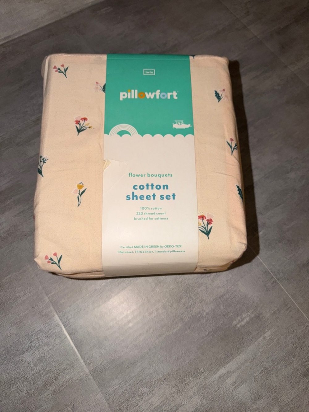 Pillowfort Twin Floral Cotton Sheet Set • Kids Bedding • NWT